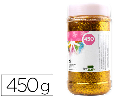 PURPURINA LIDERPAPEL FANTASIA COLOR ORO METALIZADO BOTE DE 450 GR
