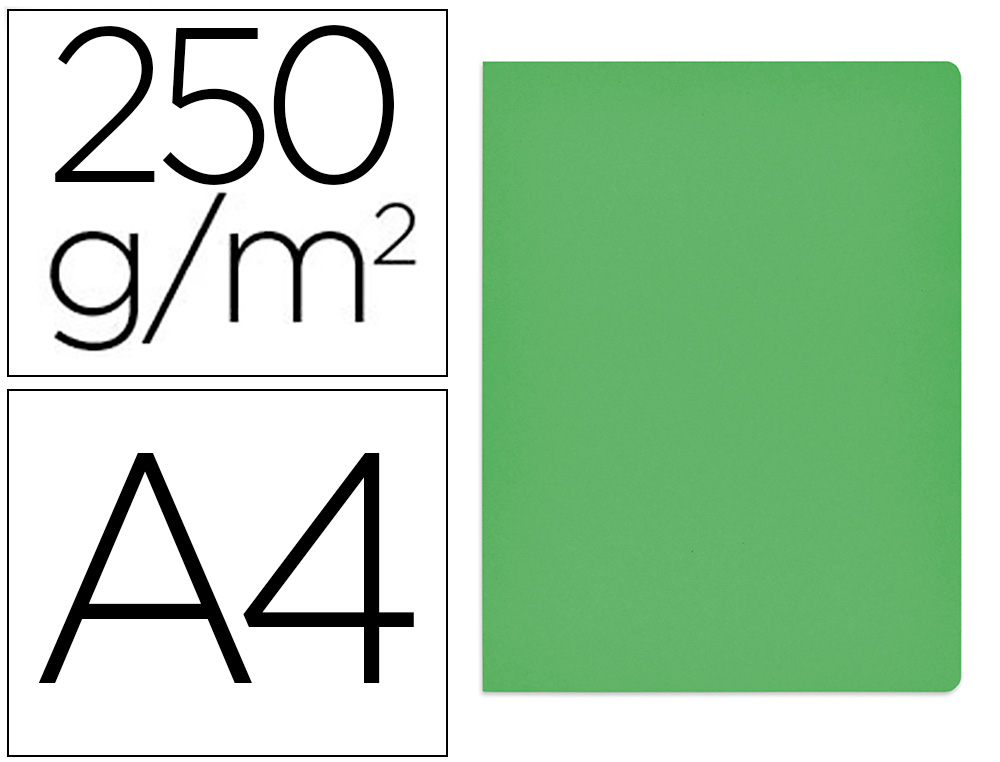 SUBCARPETA CARTULINA GIO SIMPLE INTENSO DIN A4 VERDE 230G/M2
