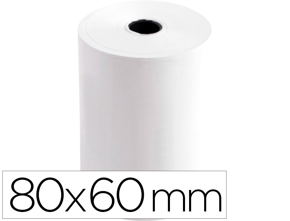ROLLO SUMADORA TERMICO Q-CONNECT 80 MM ANCHO X 60 MM DIAMETRO SIN BISFENOL A PAPEL DE 70 G/M2
