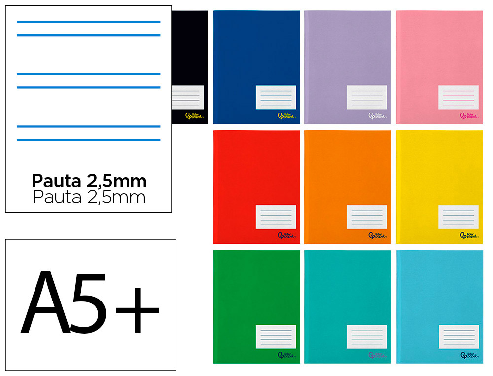 LIBRETA LIDERPAPEL SMART A5 PLUS 32 HOJAS 75GR PAUTA 5 2.5MM CON MARGEN
