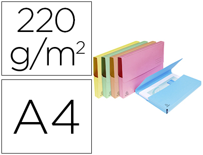 SUBCARPETA CARTULINA LUSTRADA CON BOLSA EXACOMPTA DIN A4 COLORES SURTIDOS 210 GR