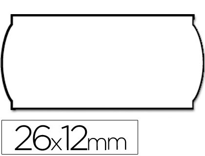 ETIQUETAS METO ONDULADAS 26X12 MM BLANCA ADH.1 REMOVIBLE ROLLO DE 1500 ETIQUETAS TROQUELADAS PARA ETIQUETADORA TOVEL