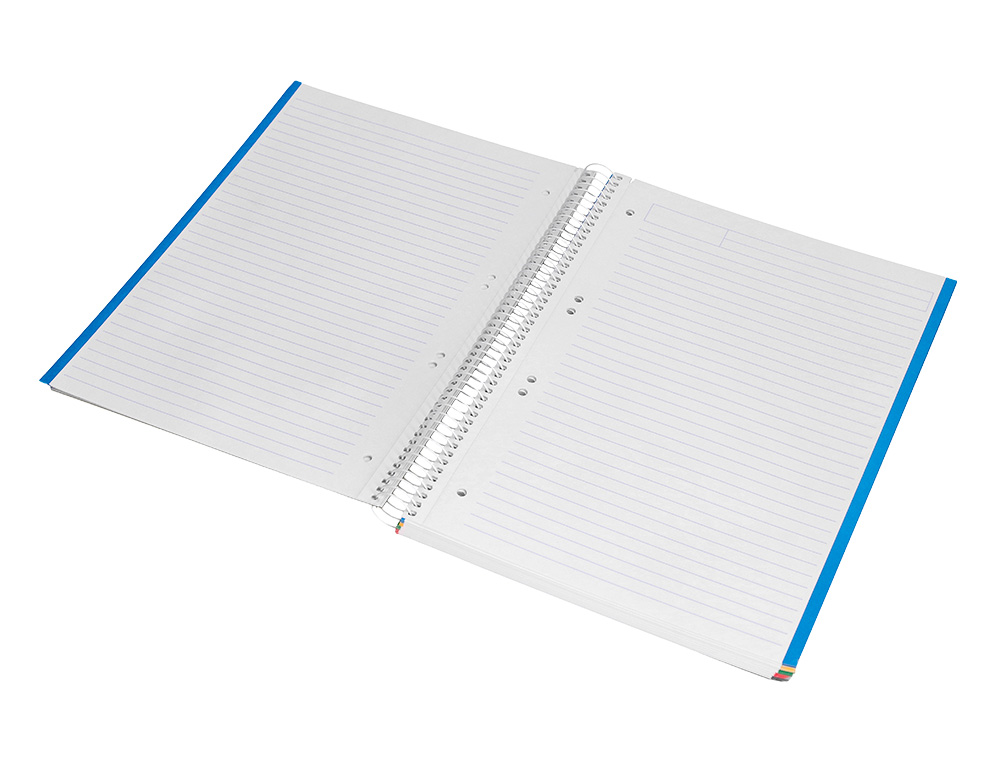 CUADERNO ESPIRAL LIDERPAPEL A5 MICRO JOLLY TAPA FORRADA 140H 75GR HORIZONTAL 5 BANDAS 6 TALADROS COLORES SURTIDOS