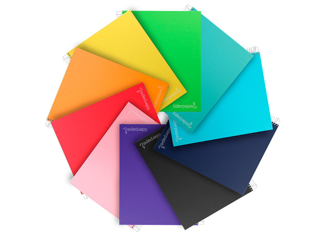 CUADERNO ESPIRAL LIDERPAPEL A5 MICRO JOLLY TAPA FORRADA 140H 75GR HORIZONTAL 5 BANDAS 6 TALADROS COLORES SURTIDOS
