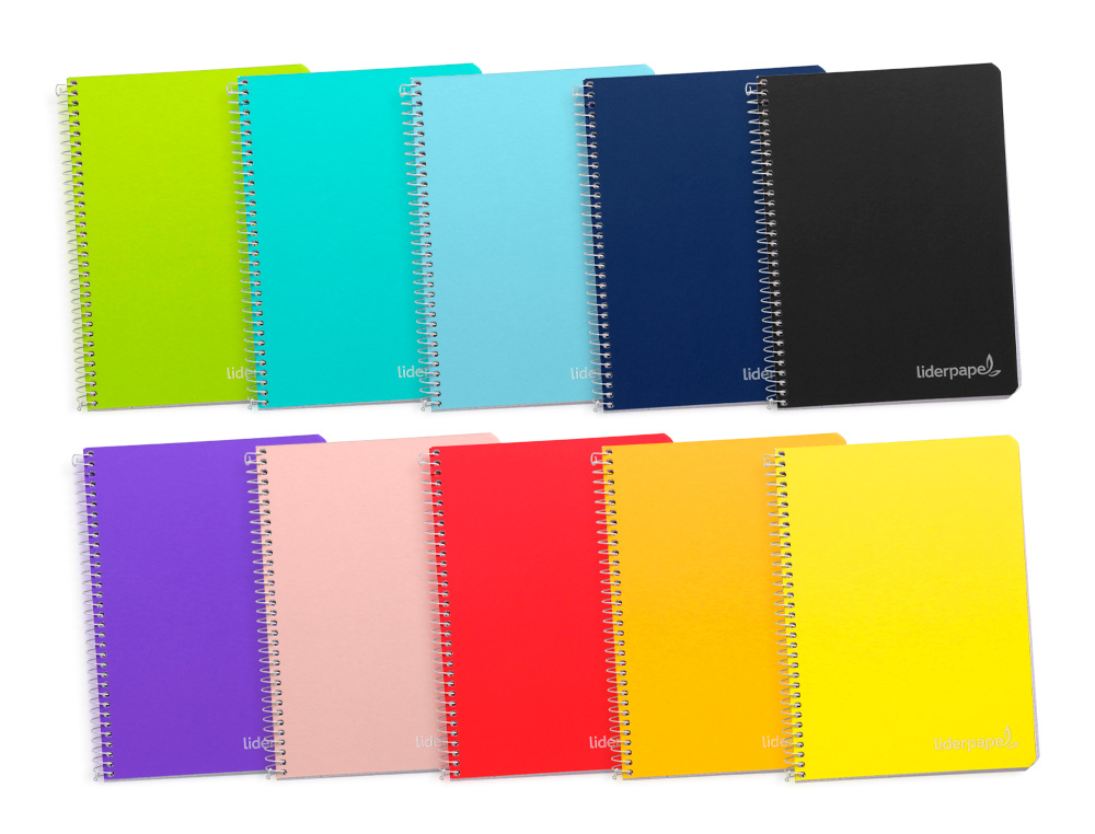 CUADERNO ESPIRAL LIDERPAPEL FOLIO WITTY TAPA DURA 80H 75GR RAYADO HORIZONTAL 8MM CON MARGEN COLORES SURTIDOS