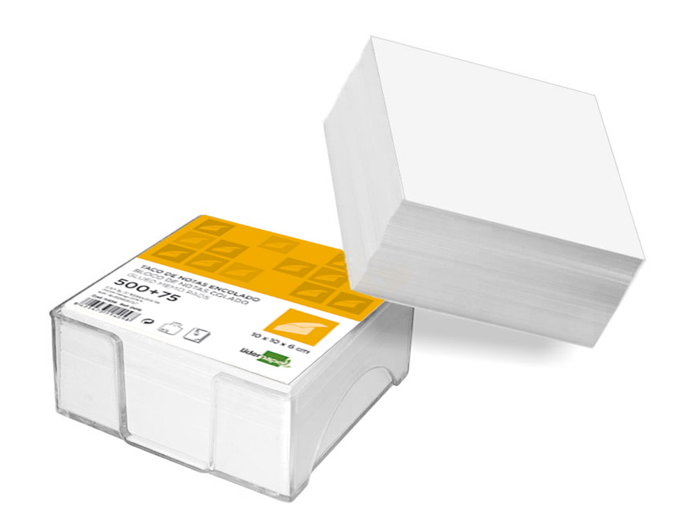 TACO PAPEL LIDERPAPEL ENCOLADO 100X100X60 MM BLANCO 80 GR
