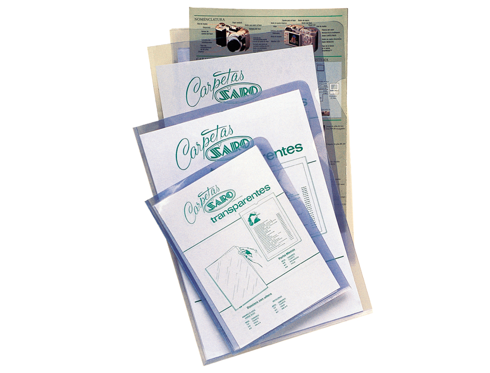 CARPETA DOSSIER UÑERO SARO PVC DIN A4 280 MC TRANSPARENTE