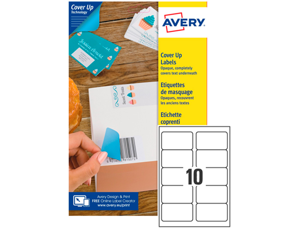 ETIQUETA ADHESIVA AVERY PERMANENTE PARA IMPRESORA LASER BLANCA 99,1X57 MM CAJA DE 250 UNIDADES