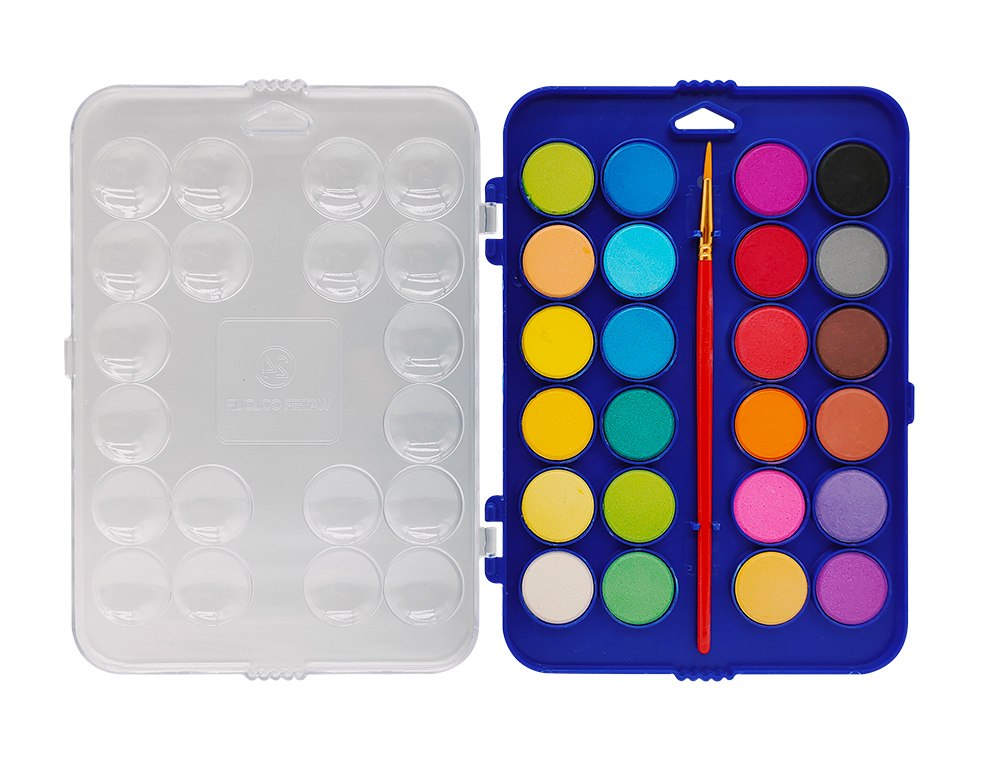 ACUARELA LIDERPAPEL 24 COLORES CON PINCEL ESTUCHE DE PLASTICO