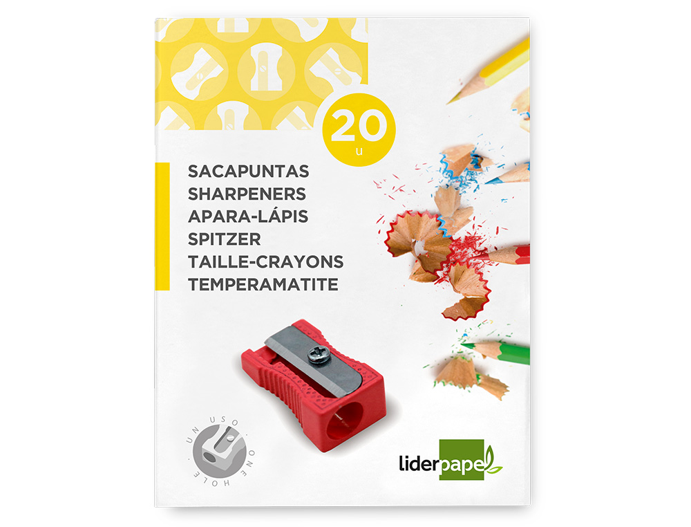 SACAPUNTAS LIDERPAPEL METALICO CUA 1 USO COLOR ROJO