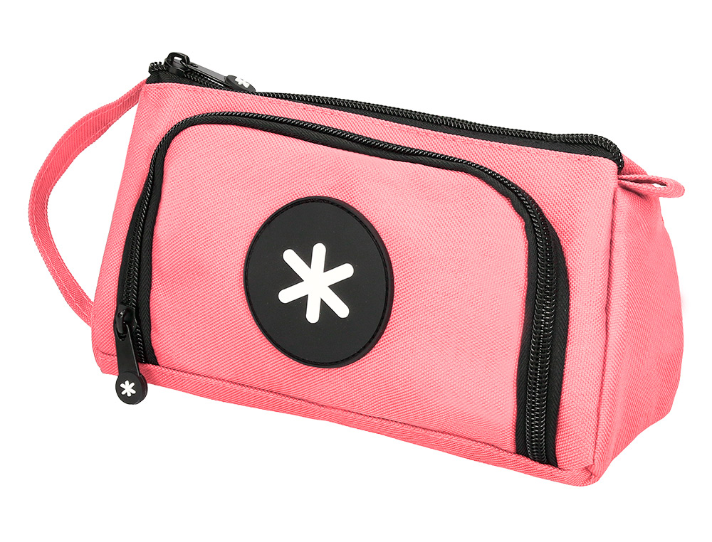 ESTUCHE PORTATODO ANTARTIK CON BOLSILLO DELANTERO DESPLEGABLE COLOR CORAL 110X85X200 MM