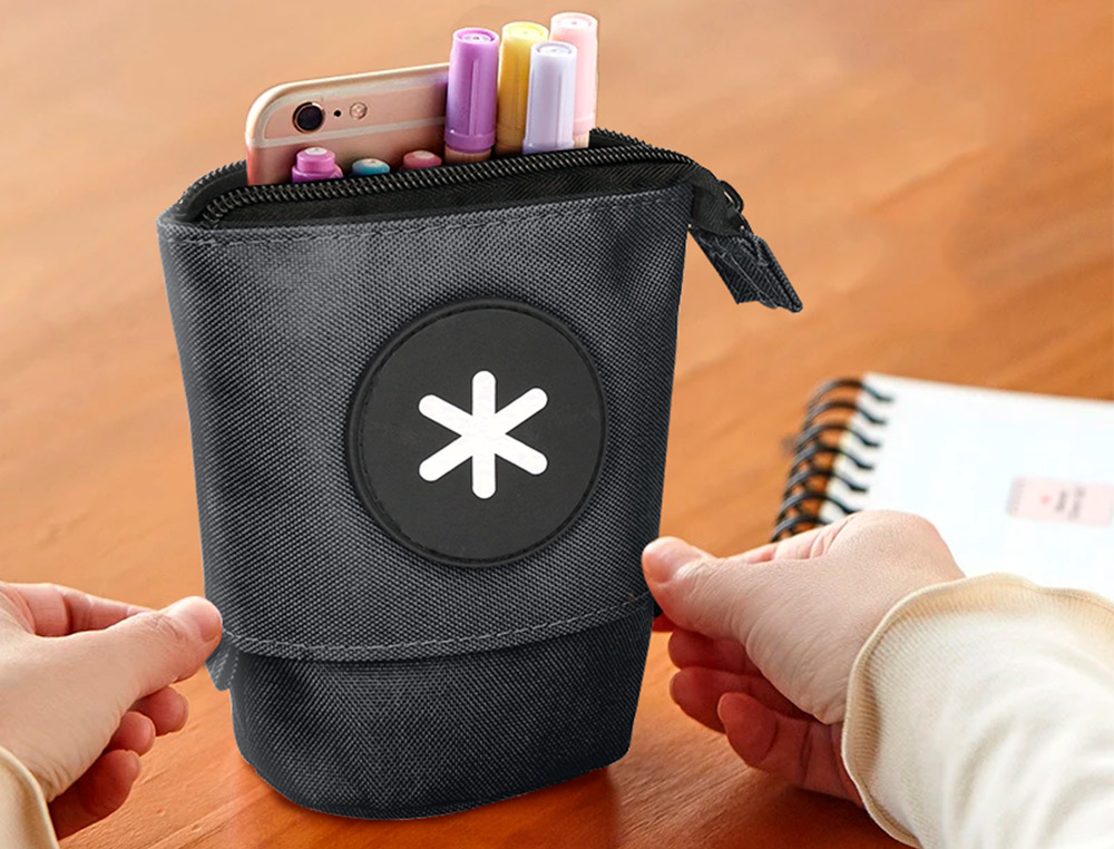 ESTUCHE PORTATODO ANTARTIK CUBILETE COLOR NEGRO 190X60X80 MM