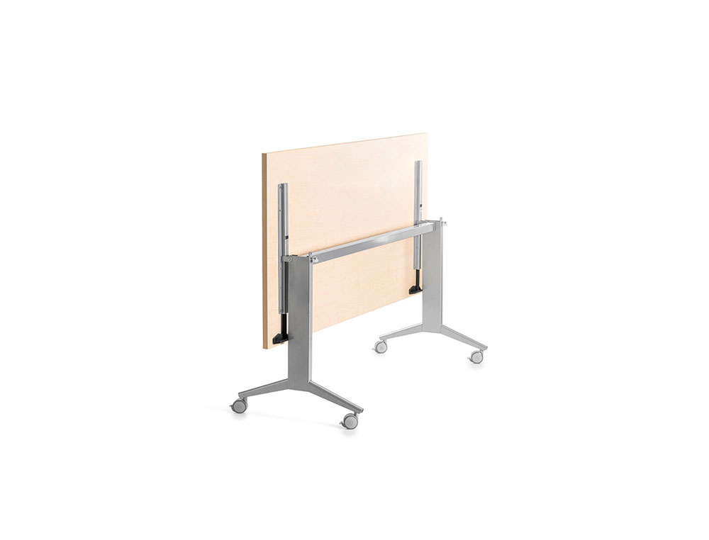MESA DE OFICINA ROCADA 140X80CM CON TABLERO ABATIBLE 90 ACABADO FD01 GRIS/HAYA