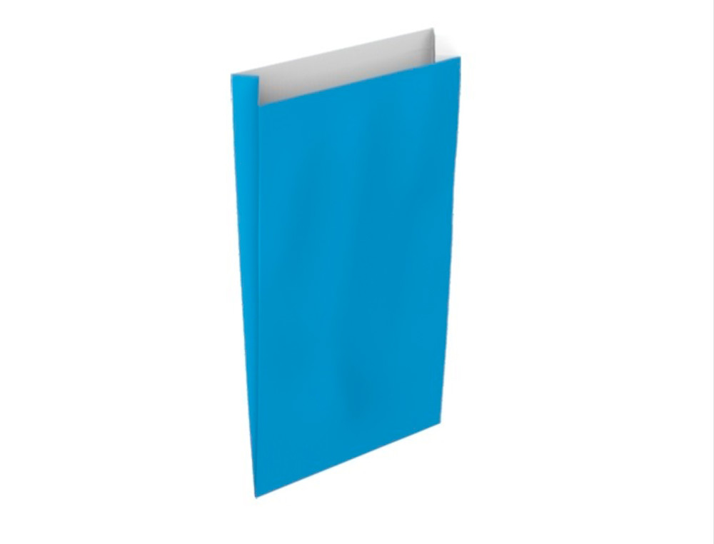 SOBRE PAPEL BASIKA CELULOSA CELESTE CON FUELLE M 200X350X60 MM PAQUETE DE 25 UNIDADES