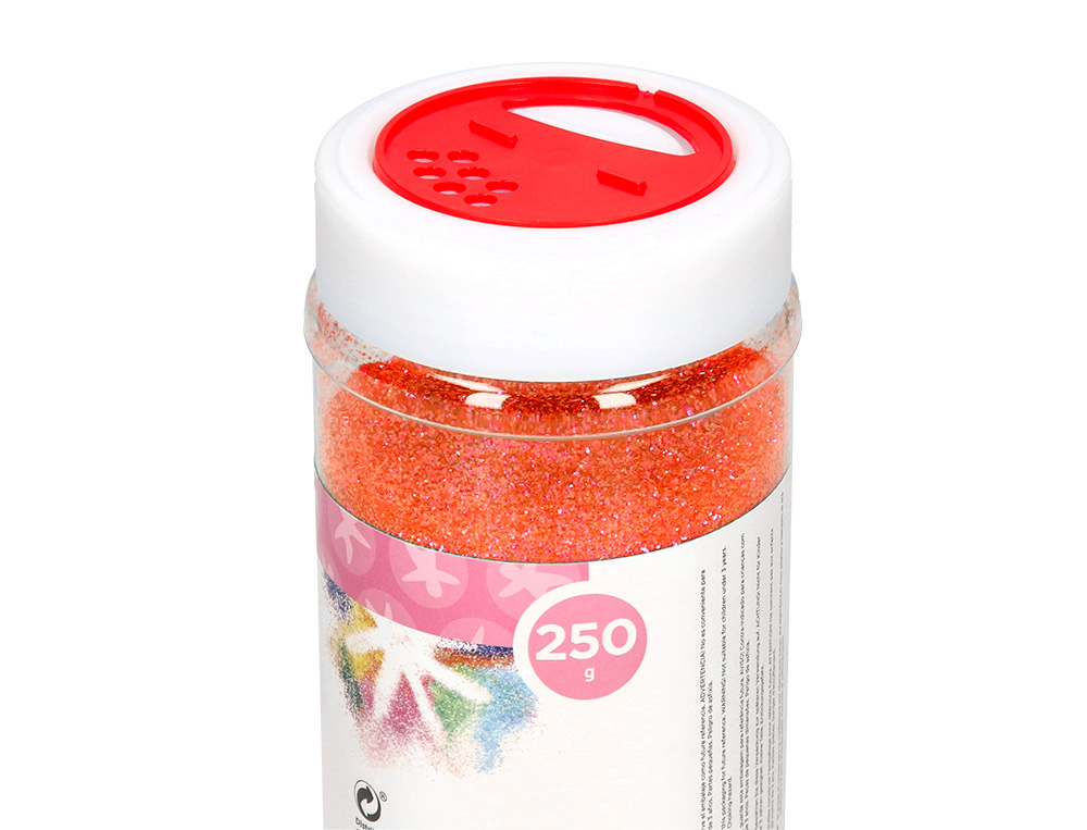 PURPURINA LIDERPAPEL FANTASIA COLOR METALICO NARANJA PASTEL BOTE DE 250 GR