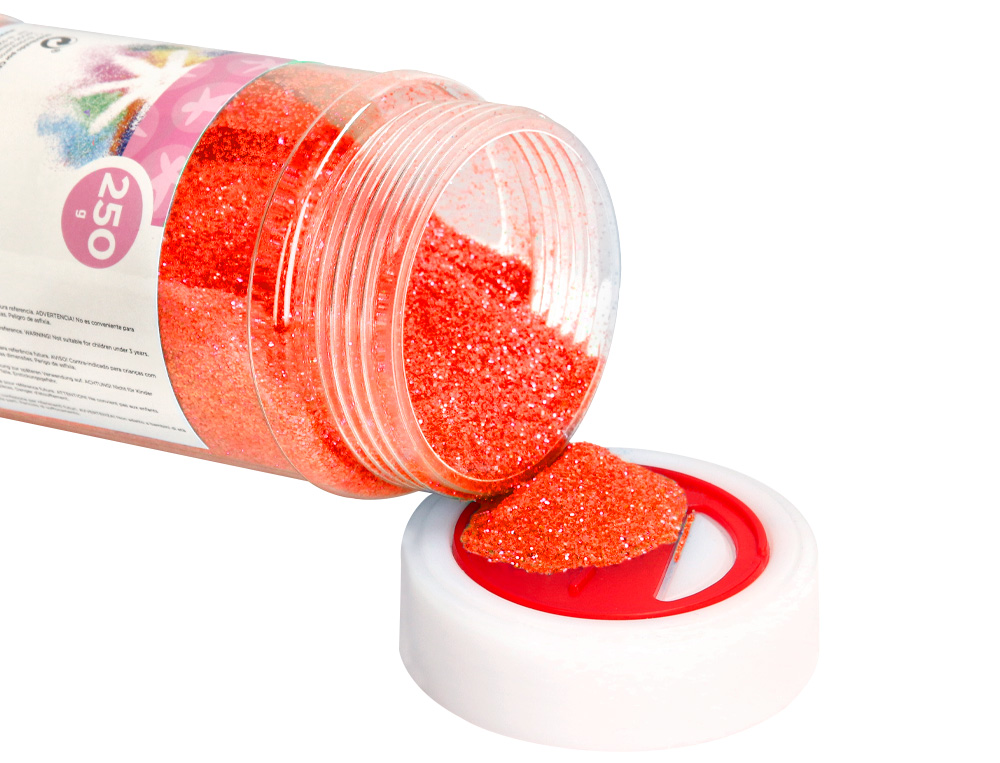 PURPURINA LIDERPAPEL FANTASIA COLOR METALICO NARANJA PASTEL BOTE DE 250 GR