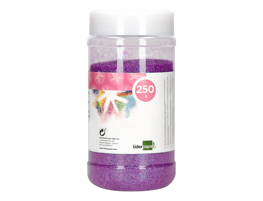 PURPURINA LIDERPAPEL FANTASIA COLOR METALICO VIOLETA PASTEL BOTE DE 250 GR