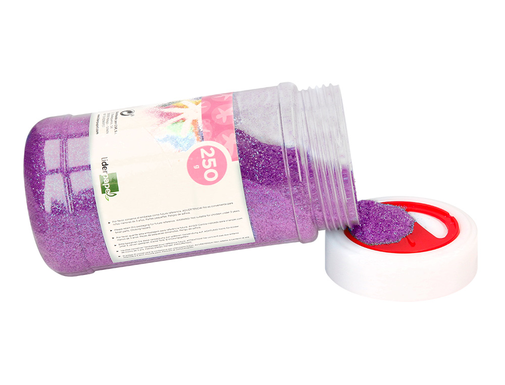 PURPURINA LIDERPAPEL FANTASIA COLOR METALICO VIOLETA PASTEL BOTE DE 250 GR