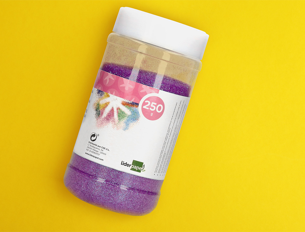 PURPURINA LIDERPAPEL FANTASIA COLOR METALICO VIOLETA PASTEL BOTE DE 250 GR