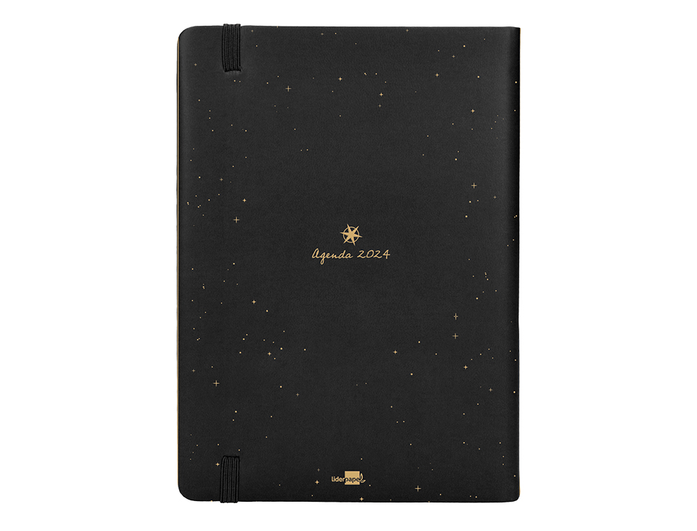 AGENDA ENCUADERNADA LIDERPAPEL EFIRA A5 2024 DIA PAGINA COLOR NEGRO PAPEL 70 GR