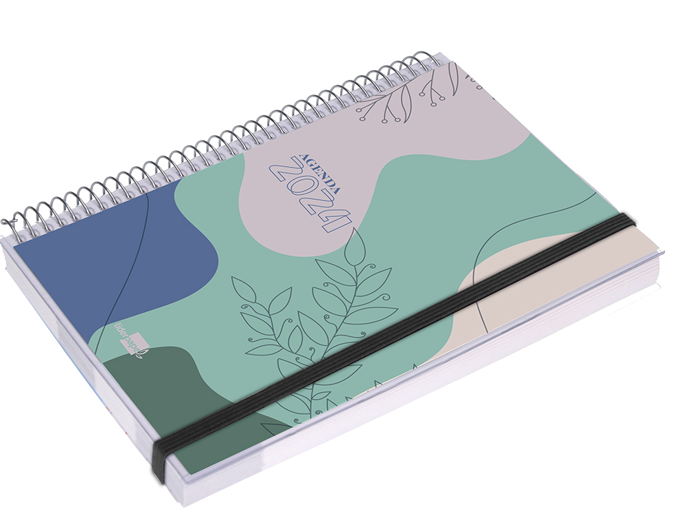 AGENDA ESPIRAL LIDERPAPEL TINOS A5 2024 SEMANA VISTA PORTADA POLIPROPILENO PERSONALIZABLE PAPEL 70 GR