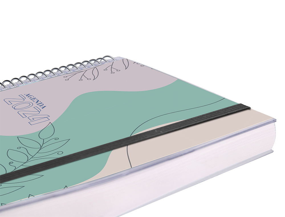 AGENDA ESPIRAL LIDERPAPEL TINOS A5 2024 SEMANA VISTA PORTADA POLIPROPILENO PERSONALIZABLE PAPEL 70 GR