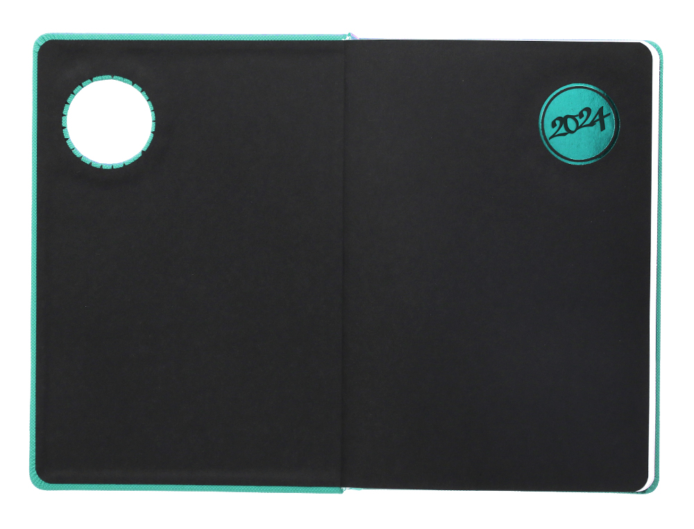 AGENDA ENCUADERNADA LIDERPAPEL KILKIS 17X24 CM 2024 DIA PAGINA COLOR TURQUESA PAPEL 70 GR