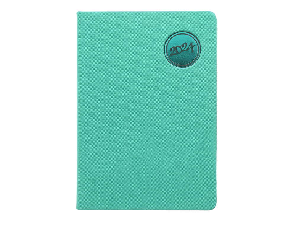 AGENDA ENCUADERNADA LIDERPAPEL KILKIS 17X24 CM 2024 DIA PAGINA COLOR TURQUESA PAPEL 70 GR
