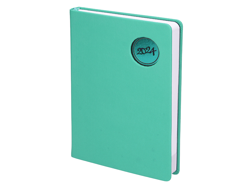 AGENDA ENCUADERNADA LIDERPAPEL KILKIS 17X24 CM 2024 DIA PAGINA COLOR TURQUESA PAPEL 70 GR