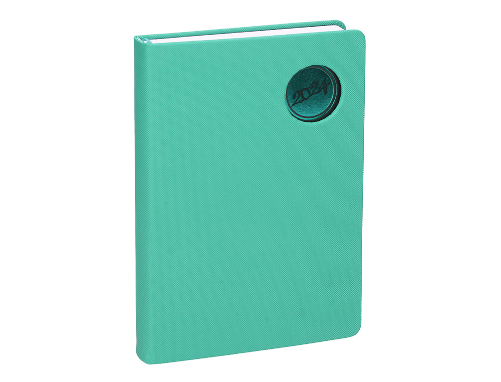 AGENDA ENCUADERNADA LIDERPAPEL KILKIS 17X24 CM 2024 DIA PAGINA COLOR TURQUESA PAPEL 70 GR