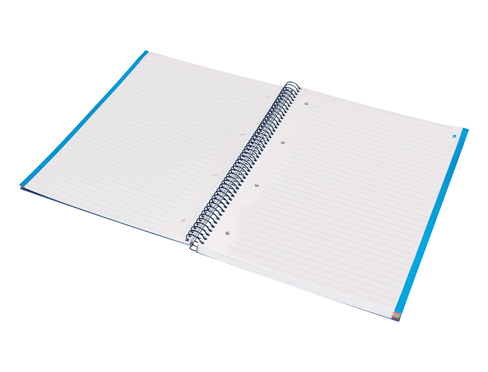 CUADERNO ESPIRAL NAVIGATOR A4 MICRO TAPA FORRADA 120H 80GR HORIZONTAL 5 BANDAS 4 TALADROS COLOR AZUL MARINO