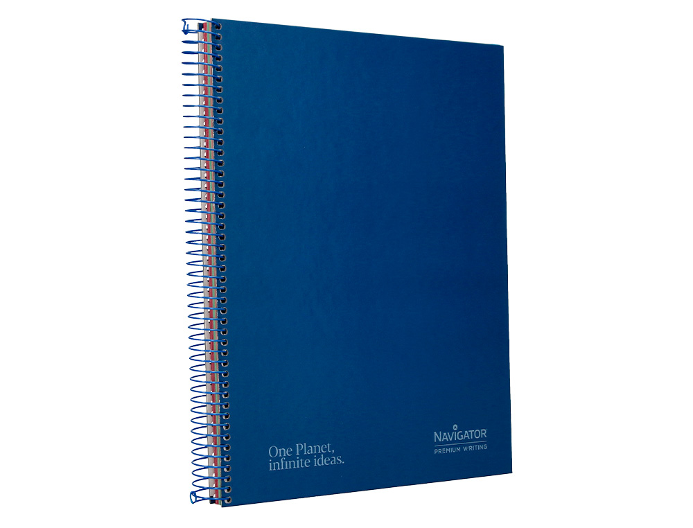 CUADERNO ESPIRAL NAVIGATOR A4 MICRO TAPA FORRADA 120H 80GR HORIZONTAL 5 BANDAS 4 TALADROS COLOR AZUL MARINO