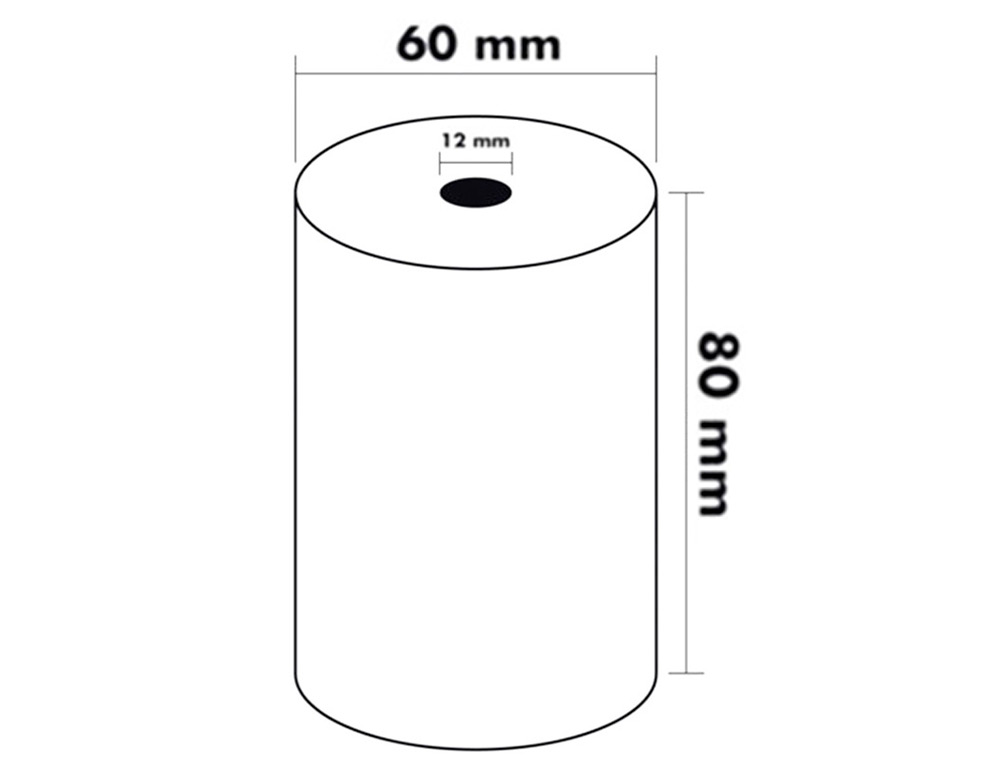 ROLLO SUMADORA TERMICO Q-CONNECT 80 MM ANCHO X 60 MM DIAMETRO SIN BISFENOL A PAPEL DE 70 G/M2