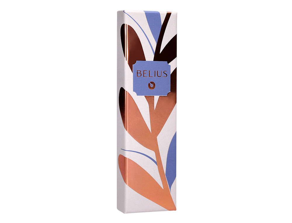 BOLIGRAFO BELIUS ROSE ALUMINIO COLOR AZUL ELECTRICO/ORO ROSA TINTA AZUL CAJA DE DISEO