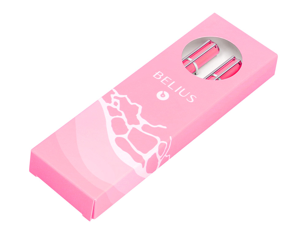 JUEGO BOLIGRAFO Y ROLLER BELIUS ENDLESS SUMMER ALUMINIO COLOR ROSA Y PLATEADO TINTA AZUL CAJA DE DISEO