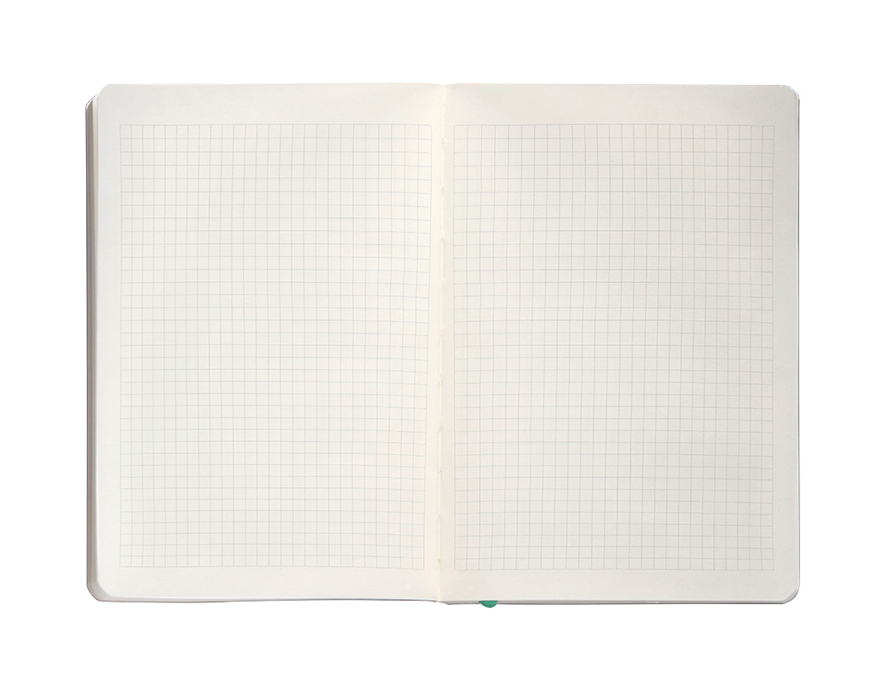 CUADERNO CON GOMILLA ANTARTIK NOTES TAPA BLANDA A5 HOJAS CUADRICULA GRIS Y TURQUESA 80 HOJAS 80 GR FSC