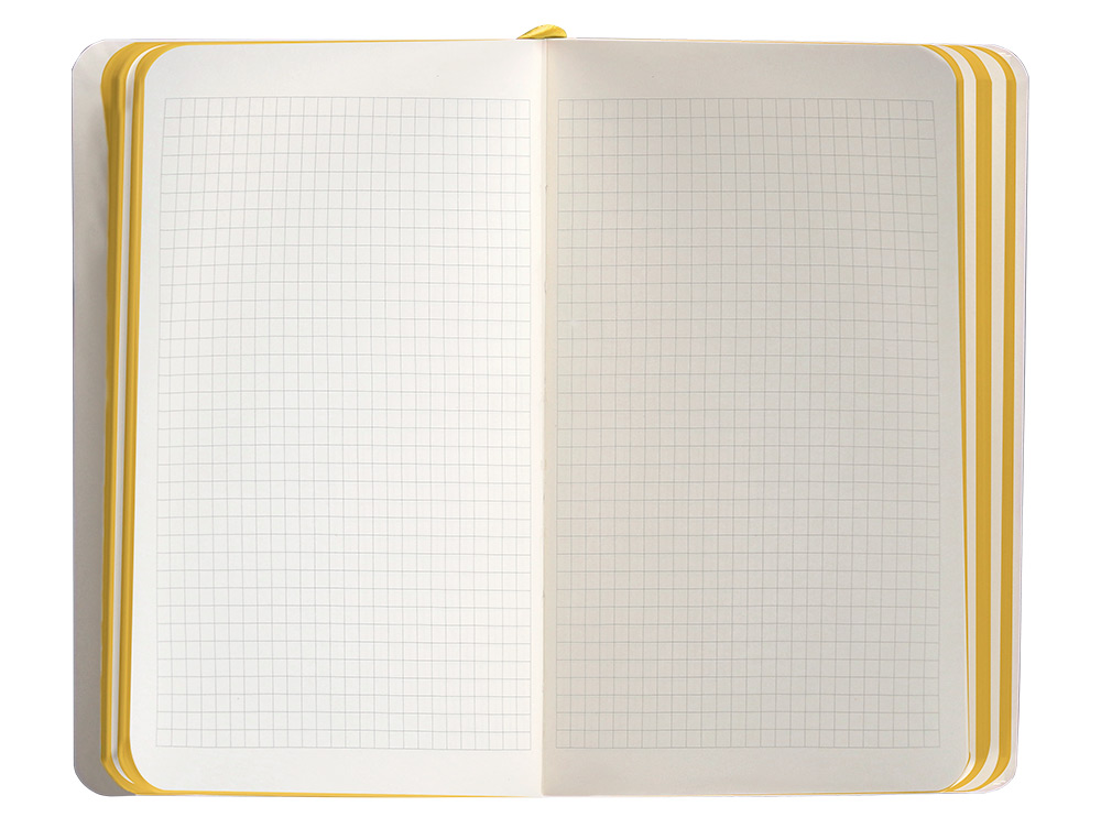 CUADERNO CON GOMILLA ANTARTIK NOTES TAPA BLANDA A6 CUADRICULA MORADO Y AMARILLO 100 HOJAS 80 GR FSC