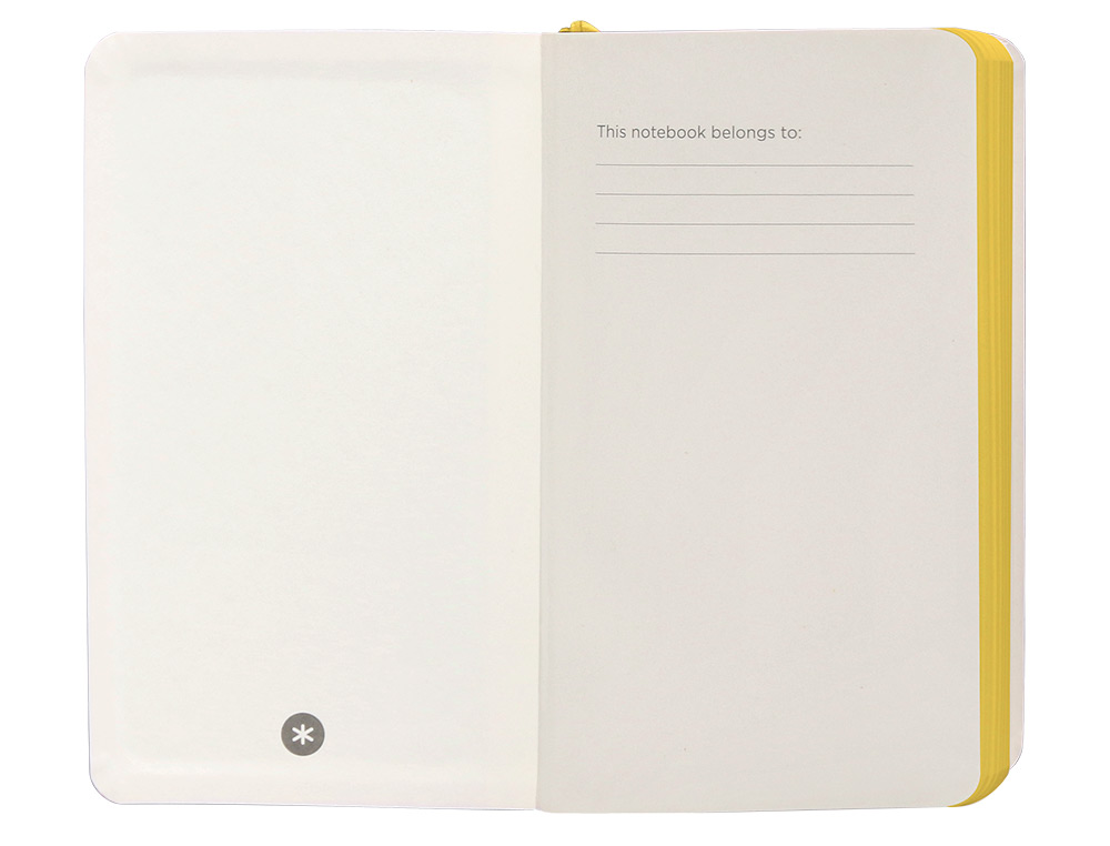 CUADERNO CON GOMILLA ANTARTIK NOTES TAPA BLANDA A6 CUADRICULA MORADO Y AMARILLO 100 HOJAS 80 GR FSC