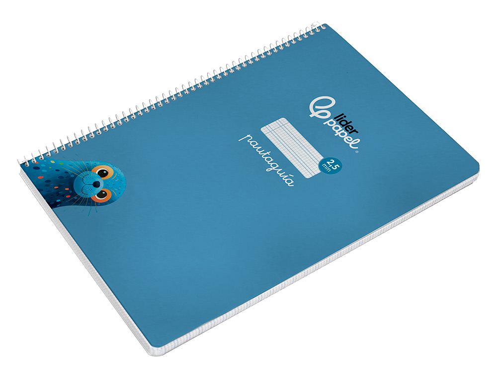 CUADERNO ESPIRAL LIDERPAPEL A4 PAUTAGUIA TAPA BLANDA 80H 75GR CUADRO PAUTADO 2,5MM COLOR AZUL