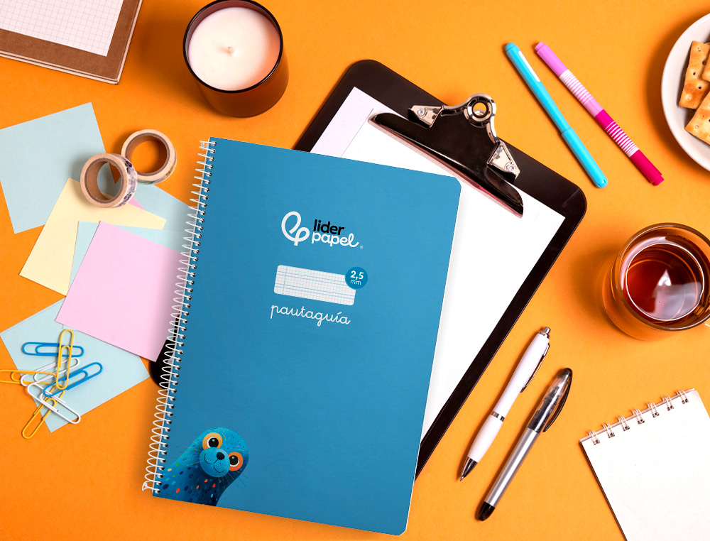 CUADERNO ESPIRAL LIDERPAPEL A4 PAUTAGUIA TAPA BLANDA 80H 75GR CUADRO PAUTADO 2,5MM COLOR AZUL