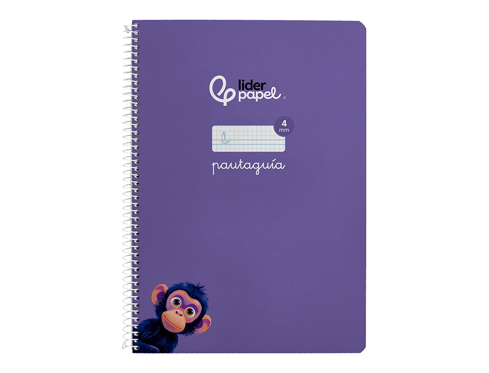CUADERNO ESPIRAL LIDERPAPEL A4 PAUTAGUIA TAPA DURA 80H 90GR CUADRO PAUTADO 4MM COLOR LILA