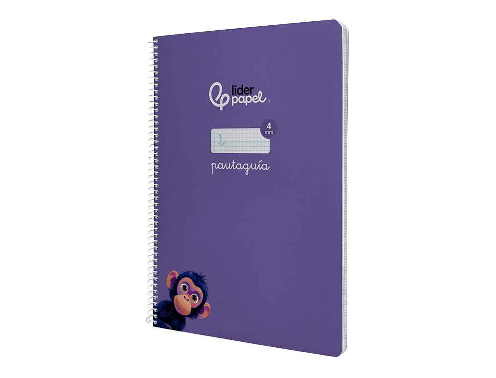CUADERNO ESPIRAL LIDERPAPEL A4 PAUTAGUIA TAPA DURA 80H 90GR CUADRO PAUTADO 4MM COLOR LILA