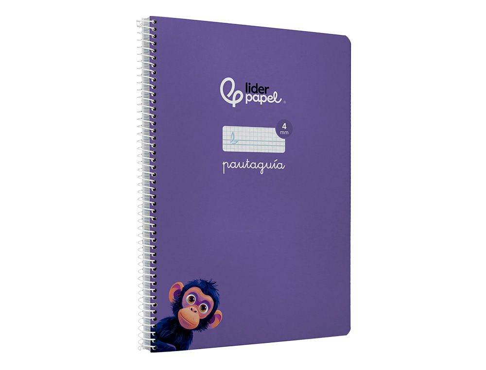 CUADERNO ESPIRAL LIDERPAPEL A4 PAUTAGUIA TAPA DURA 80H 90GR CUADRO PAUTADO 4MM COLOR LILA