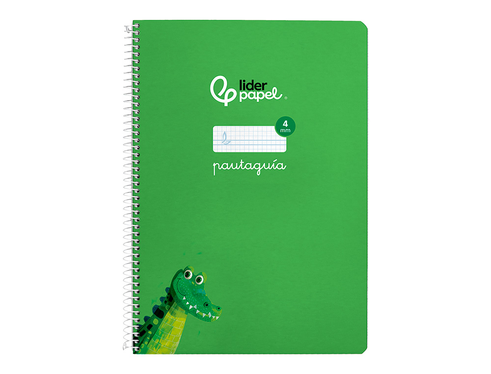 CUADERNO ESPIRAL LIDERPAPEL A4 PAUTAGUIA TAPA DURA 80H 90GR CUADRO PAUTADO 4MM COLOR VERDE