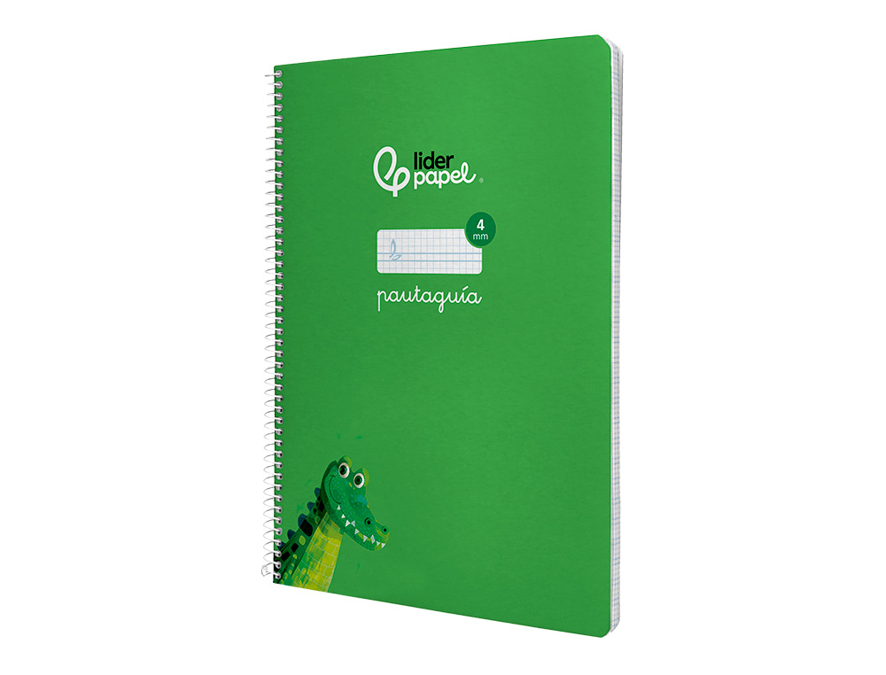 CUADERNO ESPIRAL LIDERPAPEL A4 PAUTAGUIA TAPA DURA 80H 90GR CUADRO PAUTADO 4MM COLOR VERDE