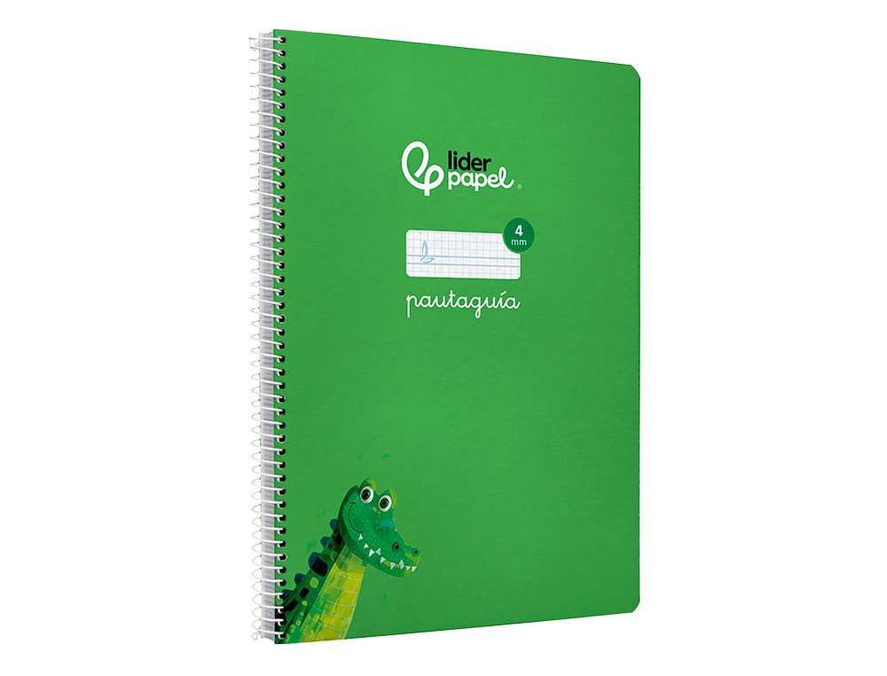 CUADERNO ESPIRAL LIDERPAPEL A4 PAUTAGUIA TAPA DURA 80H 90GR CUADRO PAUTADO 4MM COLOR VERDE