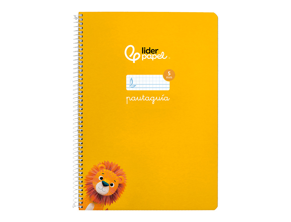 CUADERNO ESPIRAL LIDERPAPEL DIN A4 PAUTAGUIA TAPA DURA 80H 90 GR CUADRO PAUTADO 5MM COLOR AMARILLO