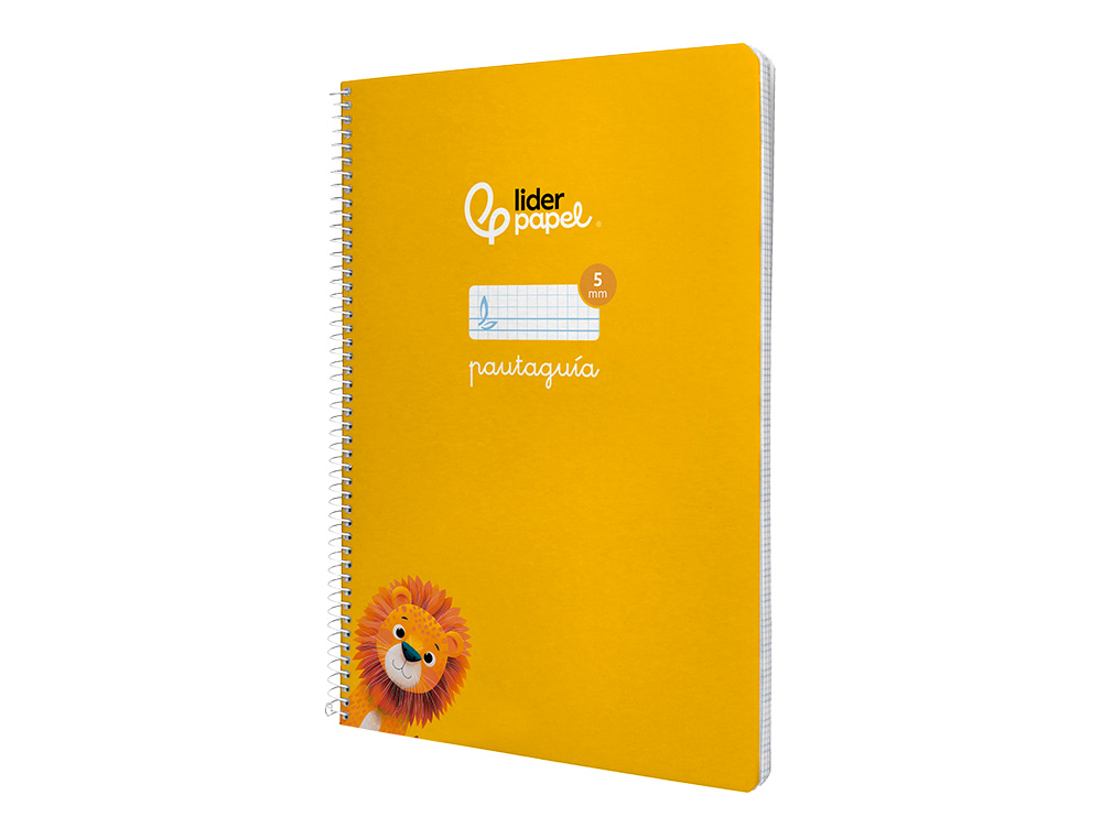 CUADERNO ESPIRAL LIDERPAPEL DIN A4 PAUTAGUIA TAPA DURA 80H 90 GR CUADRO PAUTADO 5MM COLOR AMARILLO