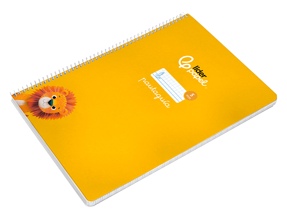 CUADERNO ESPIRAL LIDERPAPEL DIN A4 PAUTAGUIA TAPA DURA 80H 90 GR CUADRO PAUTADO 5MM COLOR AMARILLO