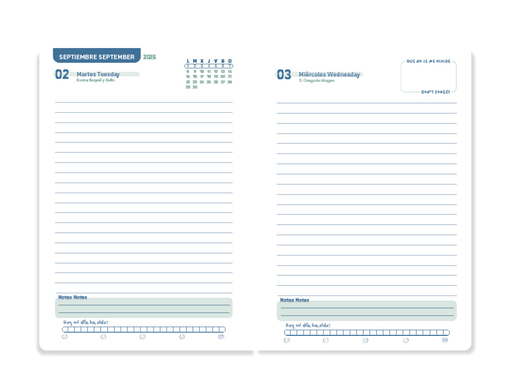AGENDA ESCOLAR LIDERPAPEL 25-26 ESPIRAL BASIC ROJO DIA PAGINA A5 BILINGÜE PAPEL FSC 70 GR